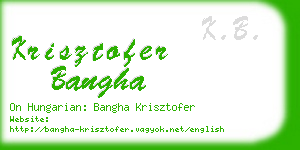 krisztofer bangha business card